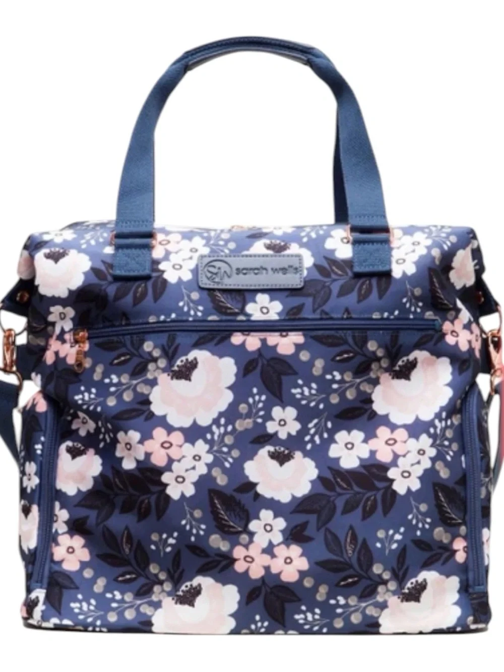 Sarah Wells “Le floral “ Lizzy Breast pump bag / diaper bag loads of pockets .
